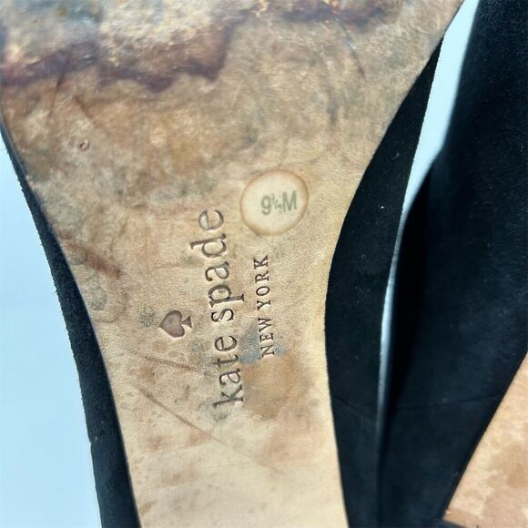 Kate Spade Women's Black Suede Ankle Boots Size 9.5M Bow Accent - Picture 11 of 13